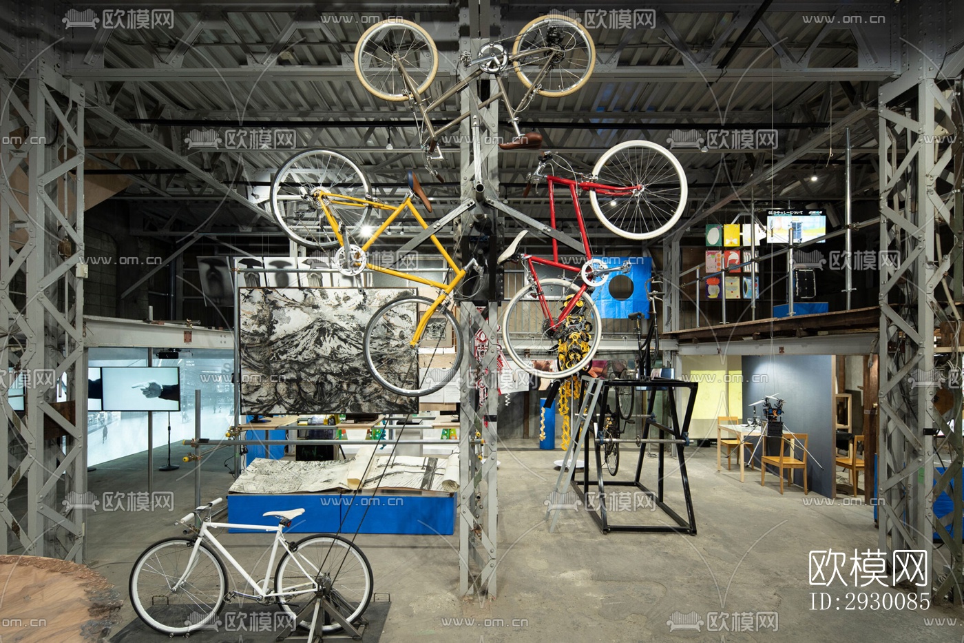 工业风展览展厅效果图下载（渲染图9）