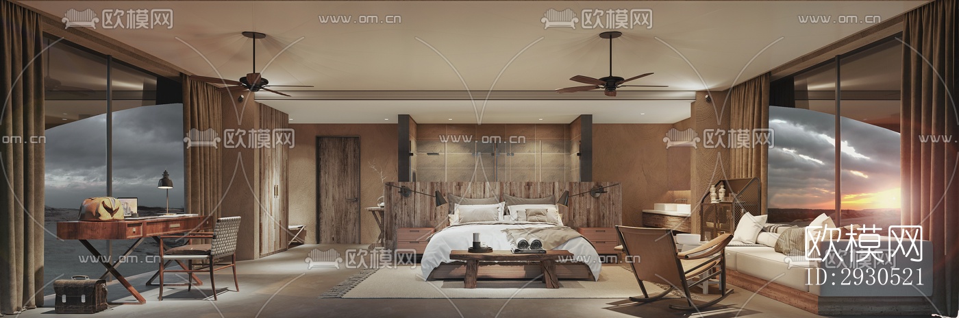 侘寂酒店民宿效果图下载（渲染图1）