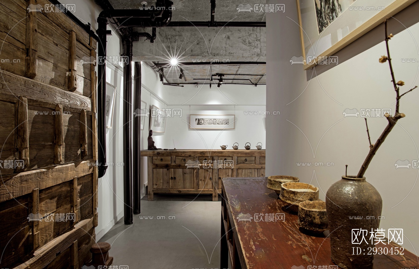 中式酒店民宿效果图下载（渲染图2）