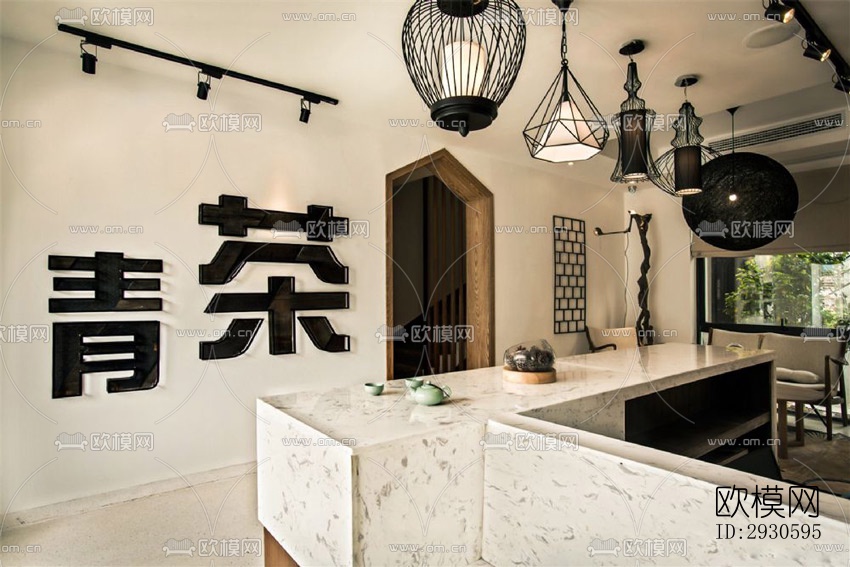 新中式酒店民宿效果图下载（渲染图5）