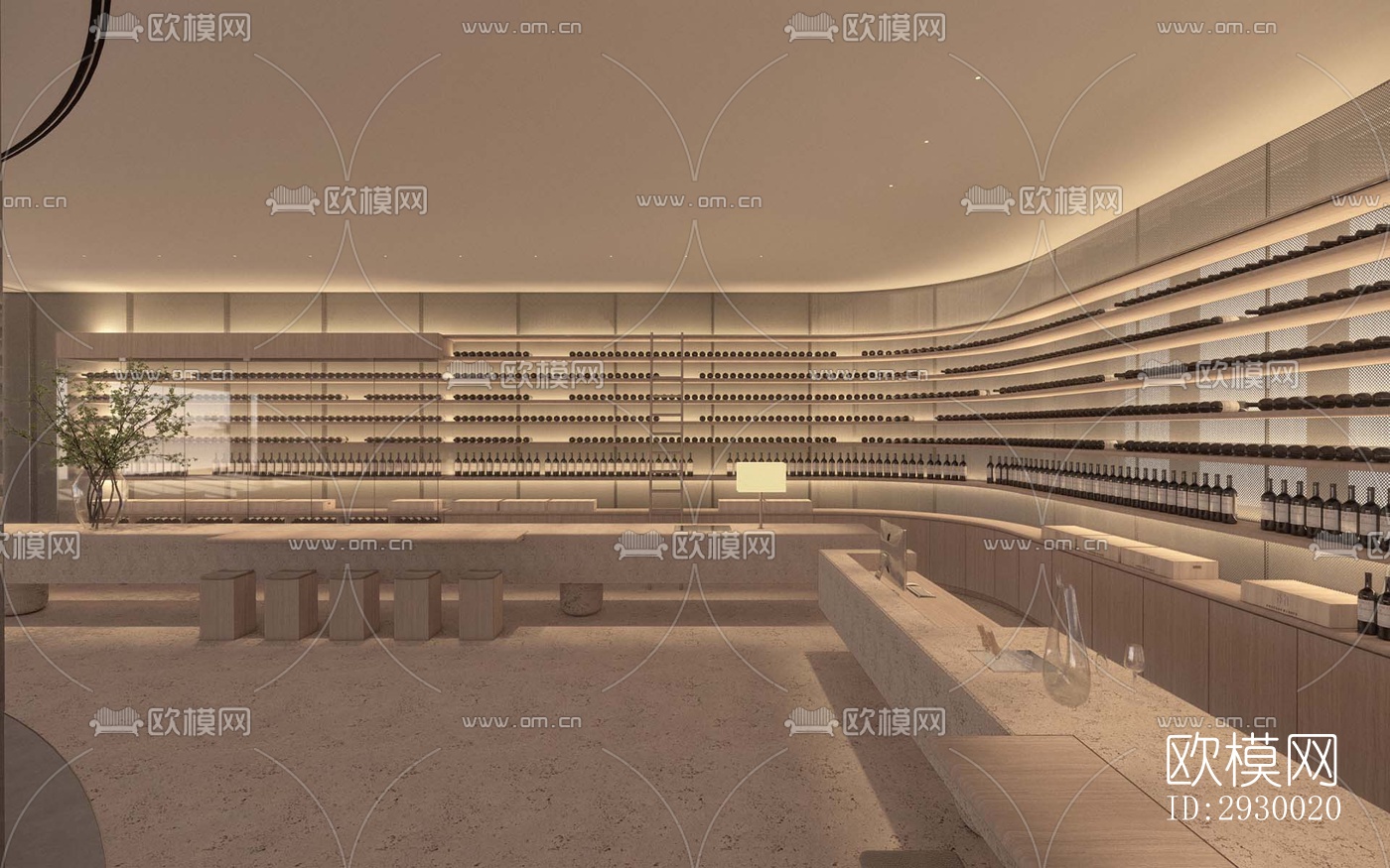 侘寂展览展厅效果图下载（渲染图7）