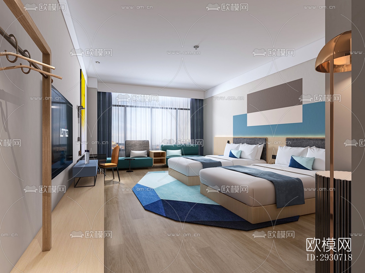 现代酒店民宿效果图下载（渲染图10）