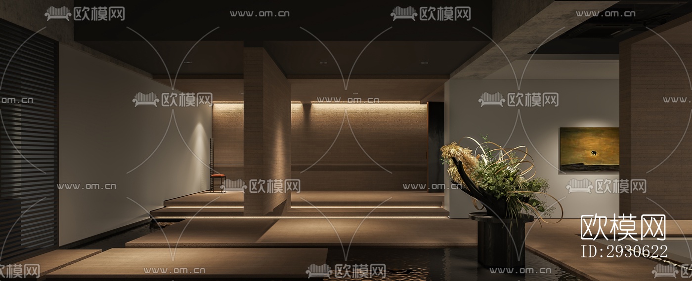 新中式酒店民宿效果图下载（渲染图10）