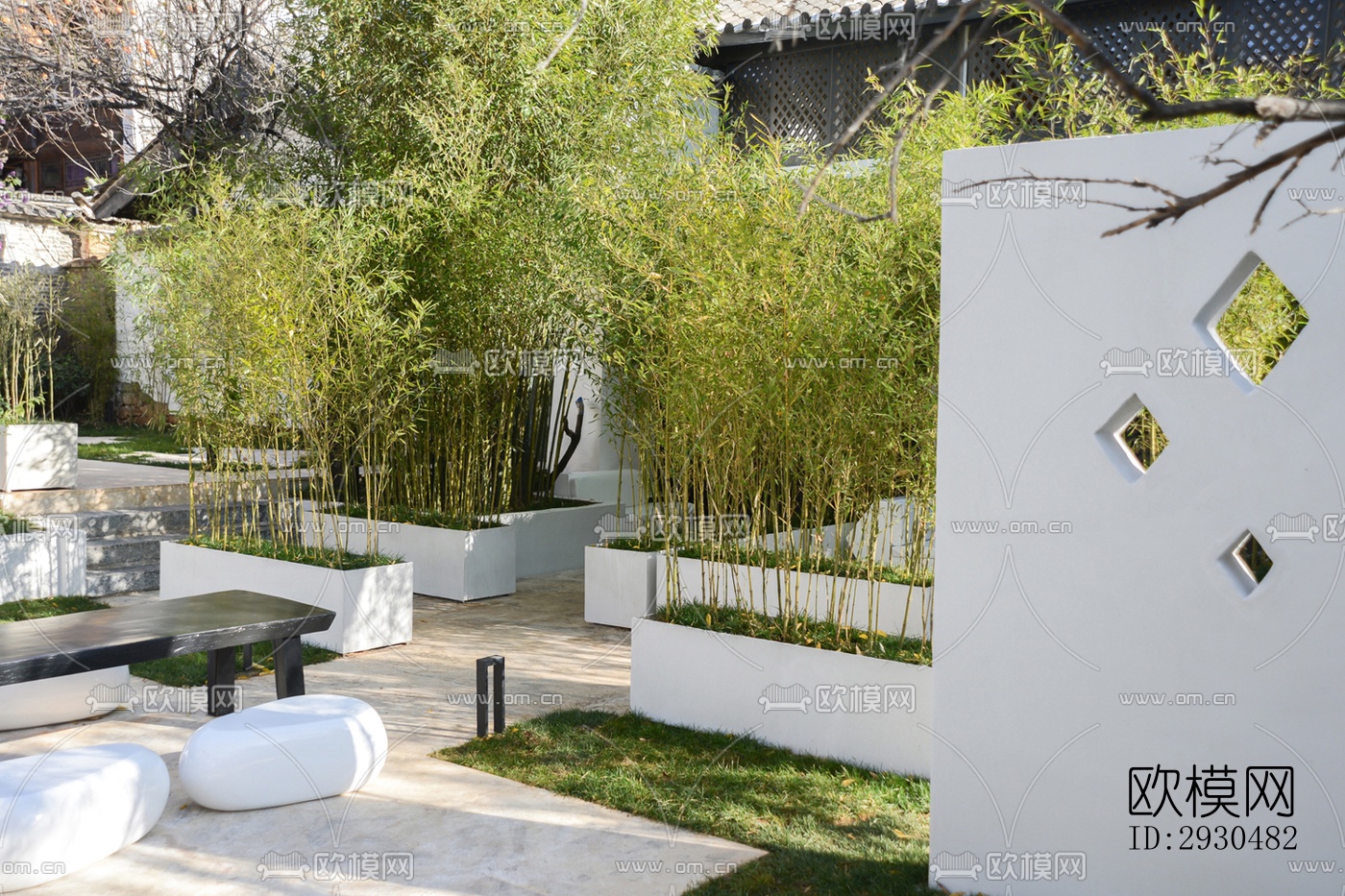 中式酒店民宿效果图下载（渲染图1）