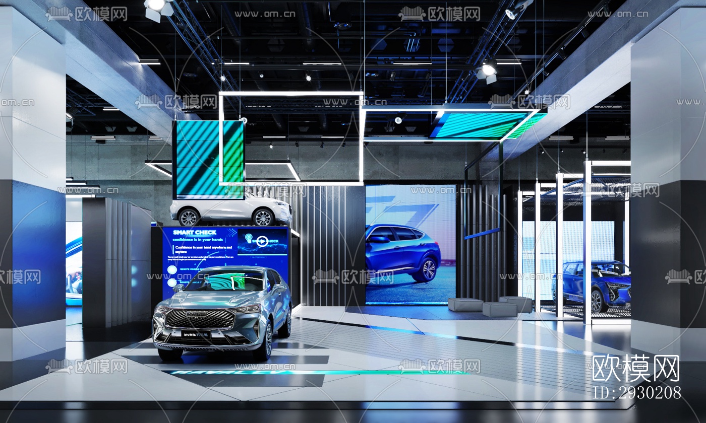 现代展览展厅效果图下载（渲染图4）