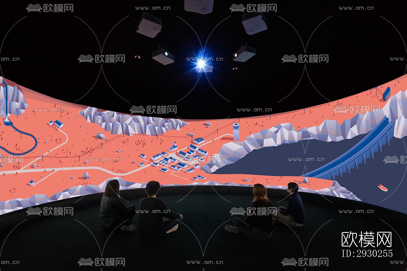 现代展览展厅效果图下载（渲染图5）