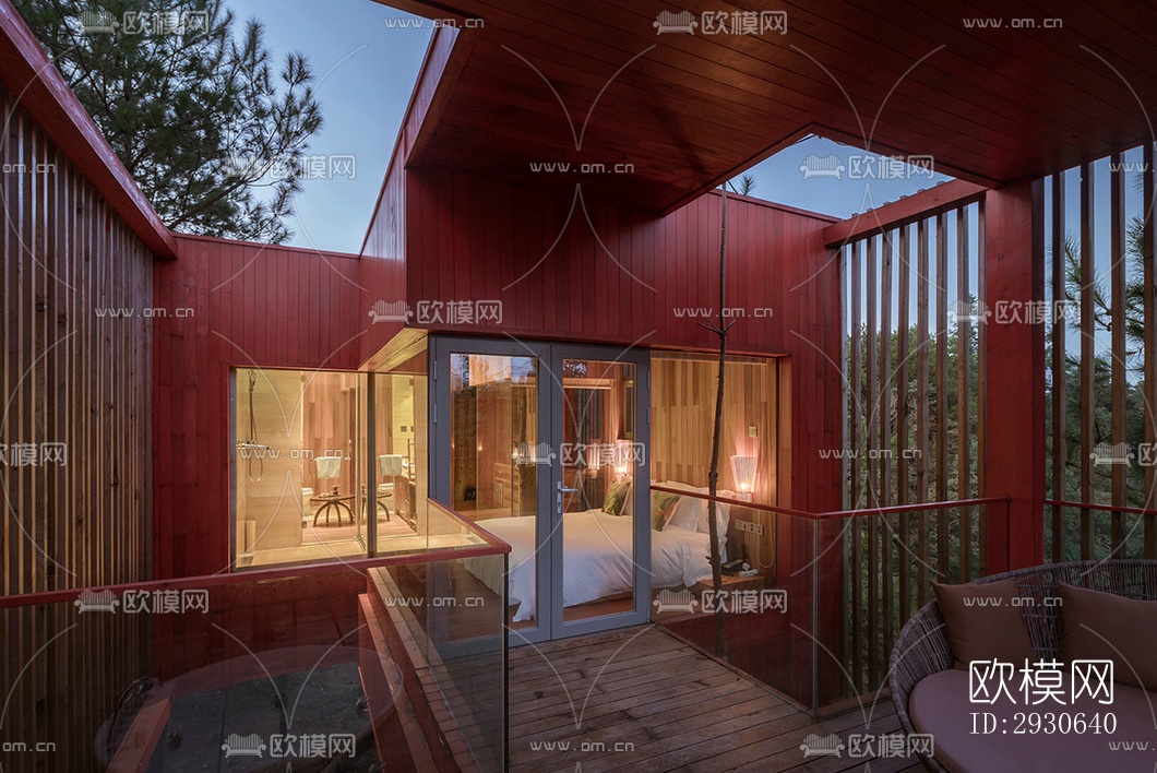 现代酒店民宿效果图下载（渲染图12）