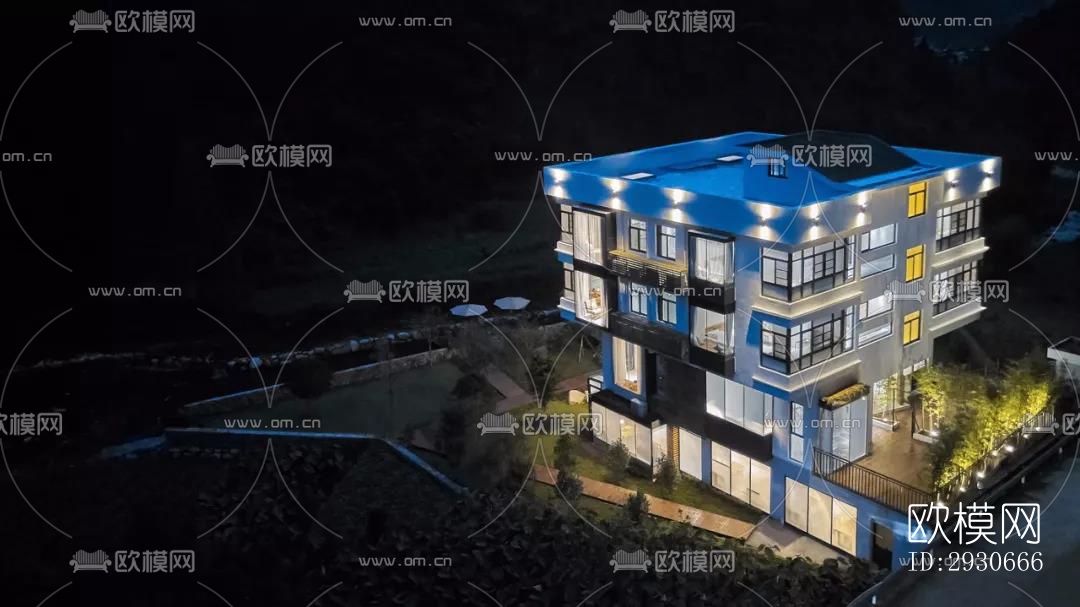 现代酒店民宿效果图下载（渲染图19）