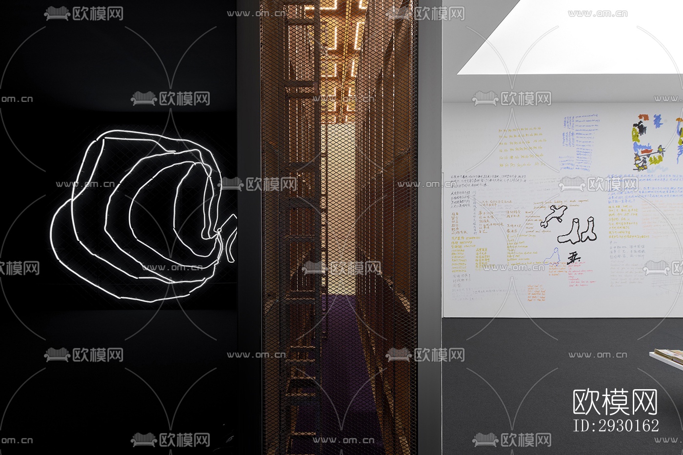 现代展览展厅效果图下载（渲染图2）