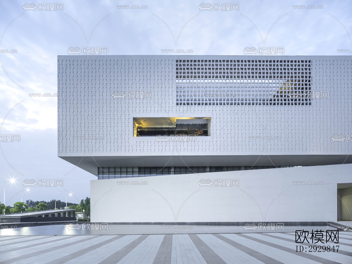 现代文体建筑效果图下载（渲染图2）