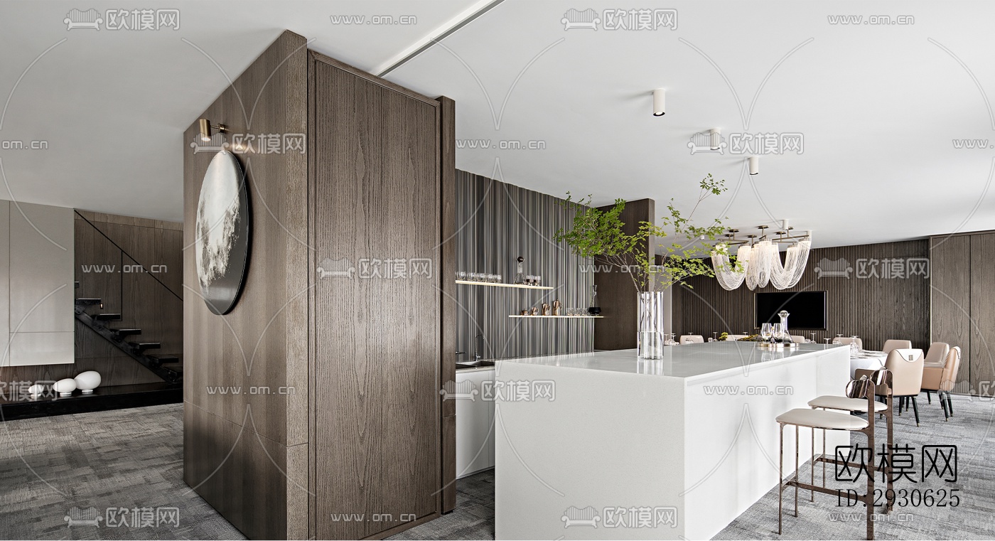 新中式酒店民宿效果图下载（渲染图2）