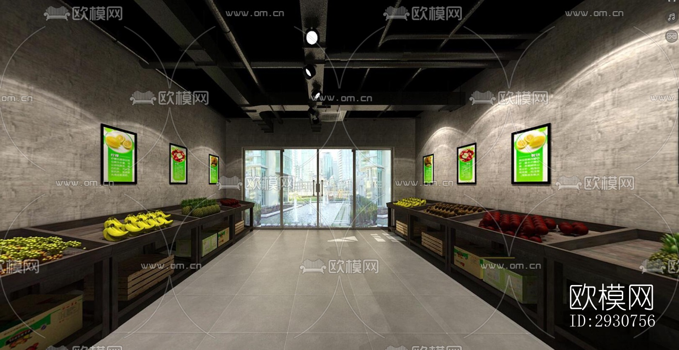 工业风零售店铺效果图下载（渲染图1）