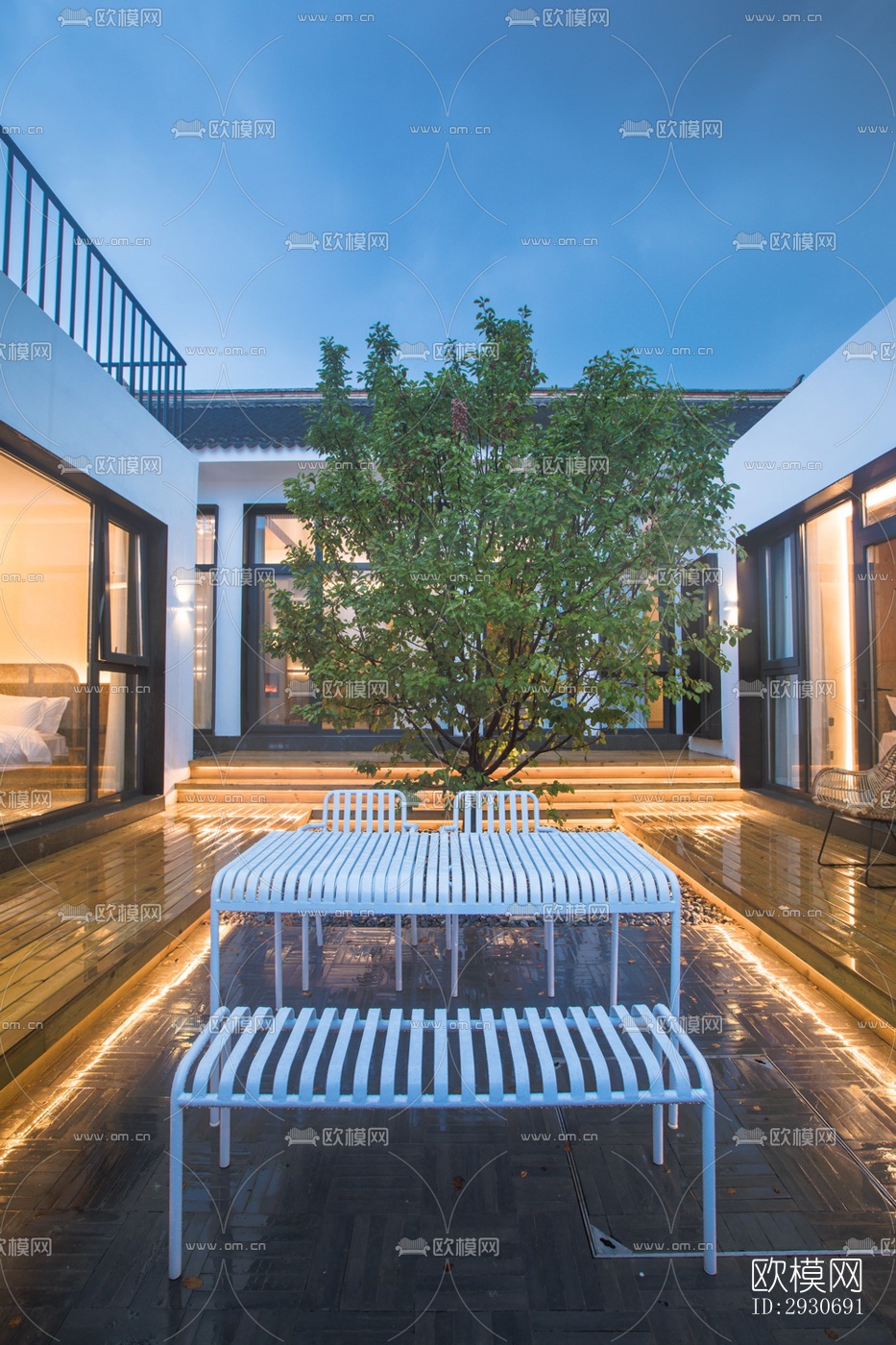 现代酒店民宿效果图下载（渲染图12）