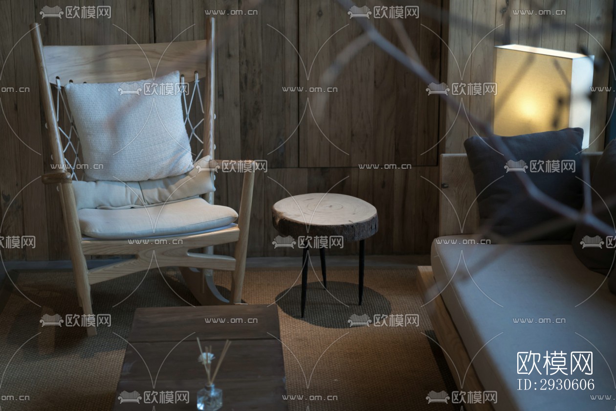 新中式酒店民宿效果图下载（渲染图3）