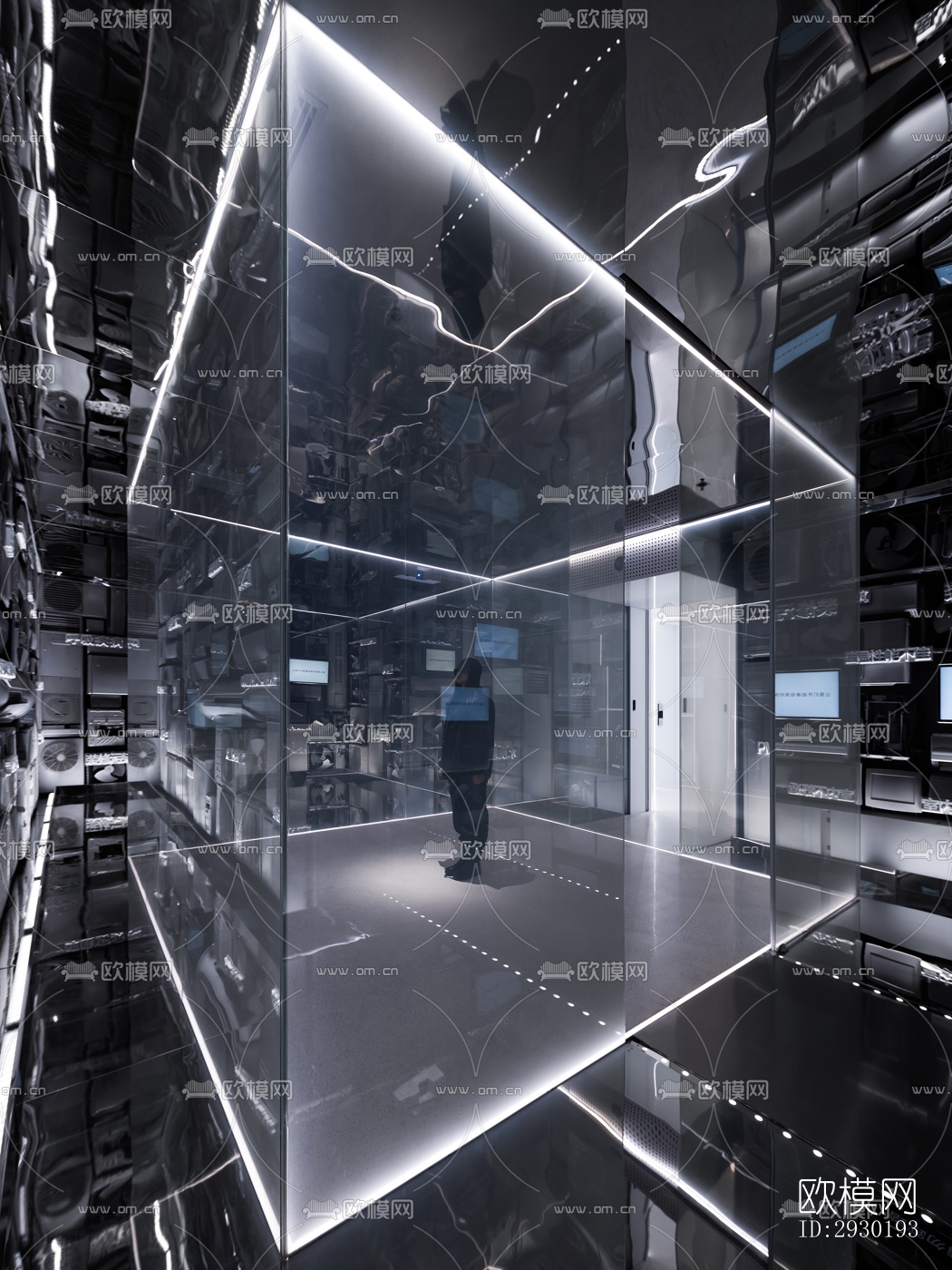 现代展览展厅效果图下载（渲染图1）