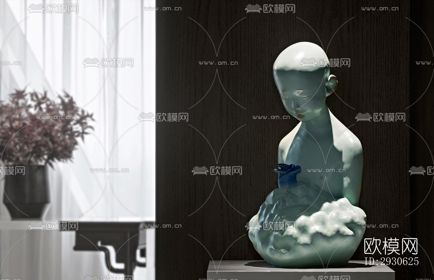 新中式酒店民宿效果图下载（渲染图1）