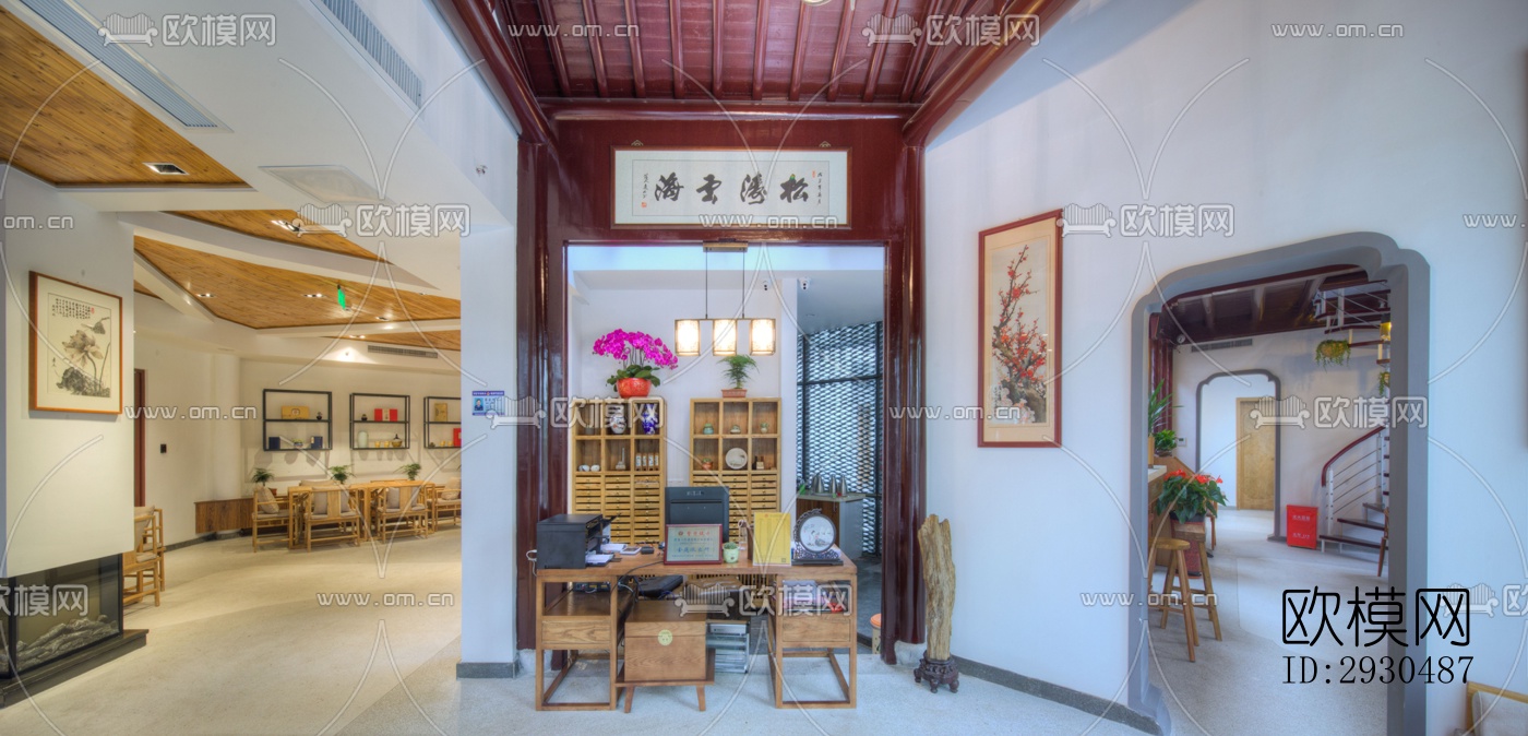 中式酒店民宿效果图下载（渲染图3）