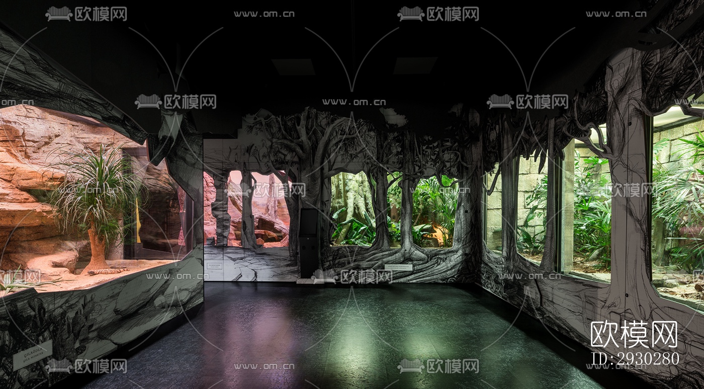 现代展览展厅效果图下载（渲染图1）