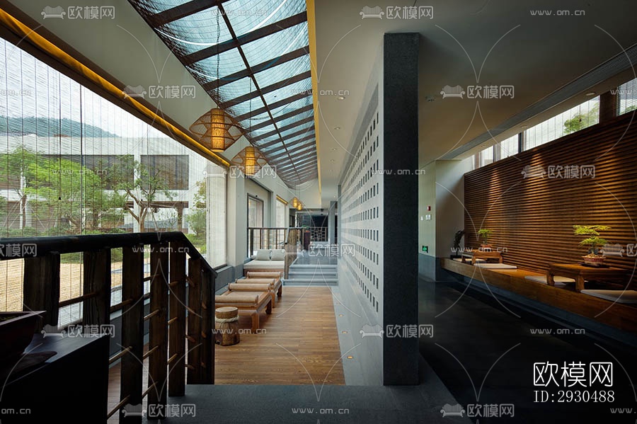 中式酒店民宿效果图下载（渲染图12）