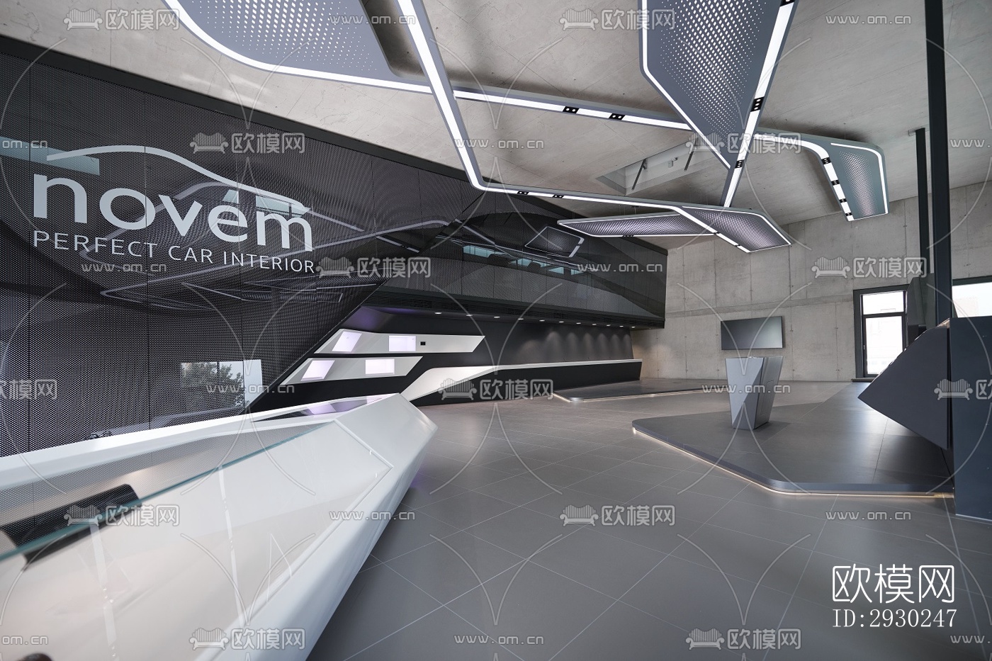 现代展览展厅效果图下载（渲染图1）