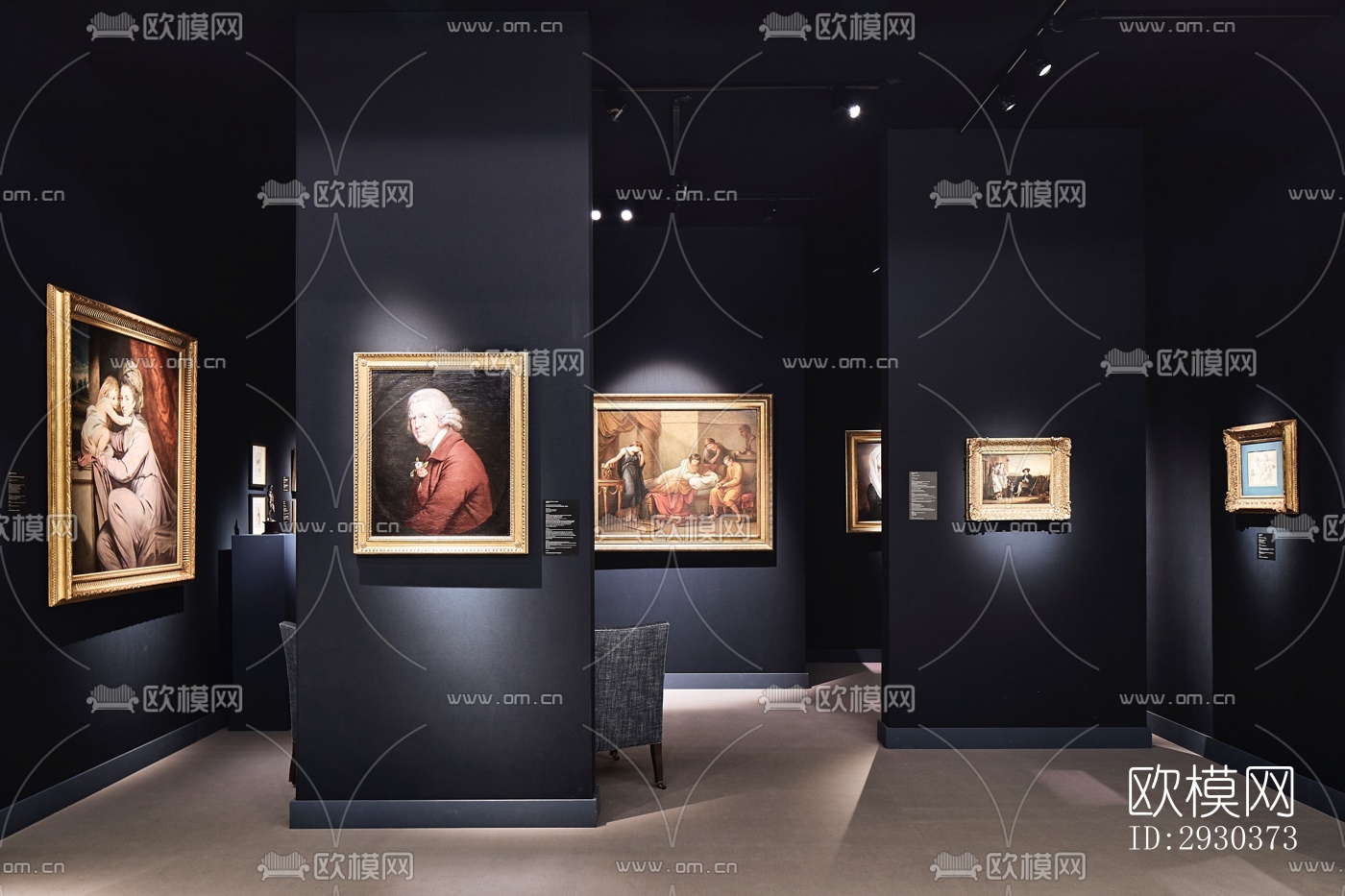 美式展览展厅效果图下载（渲染图3）