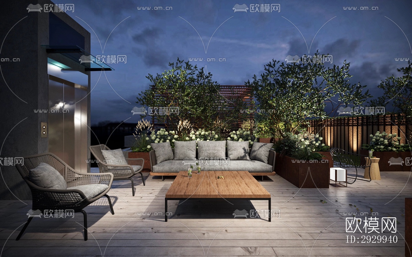 现代居住景观效果图下载（渲染图7）