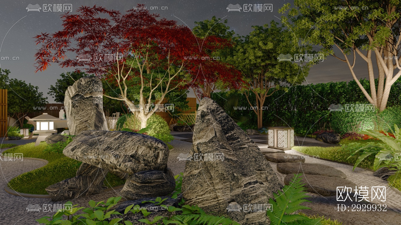 日式居住景观效果图下载（渲染图9）