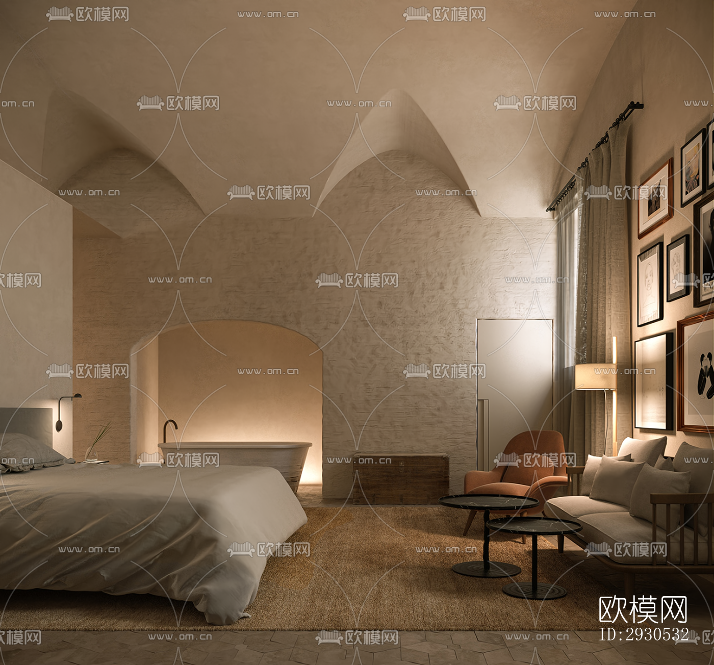 侘寂酒店民宿效果图下载（渲染图6）