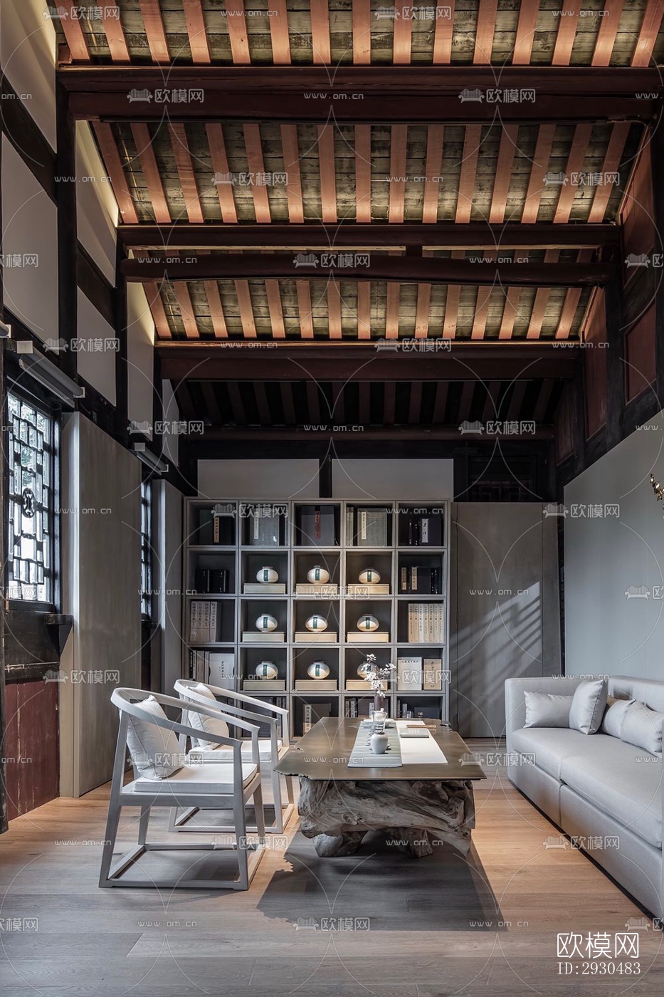 中式酒店民宿效果图下载（渲染图18）