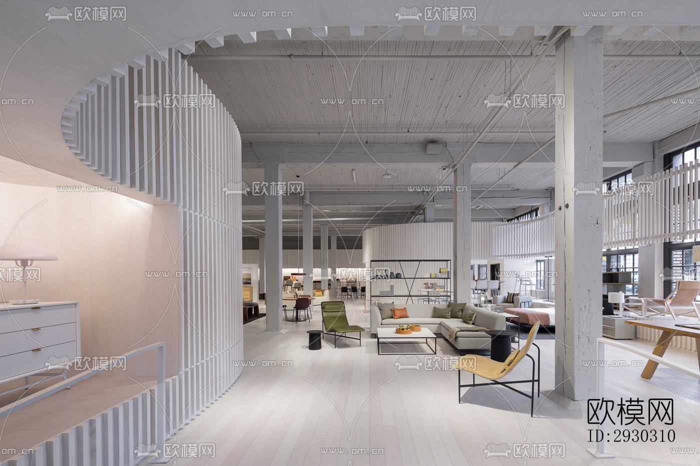 现代展览展厅效果图下载（渲染图1）