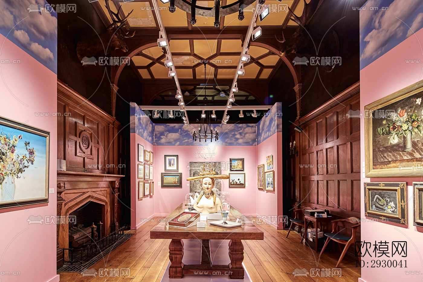 后现代展览展厅效果图下载（渲染图1）