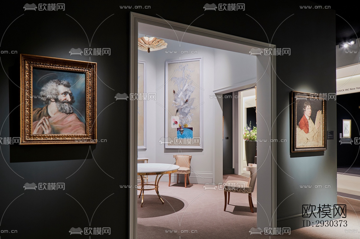 美式展览展厅效果图下载（渲染图6）