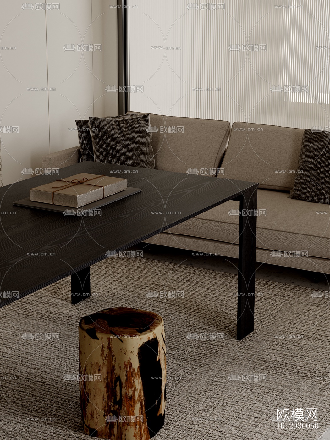 奶油风展览展厅效果图下载（渲染图9）