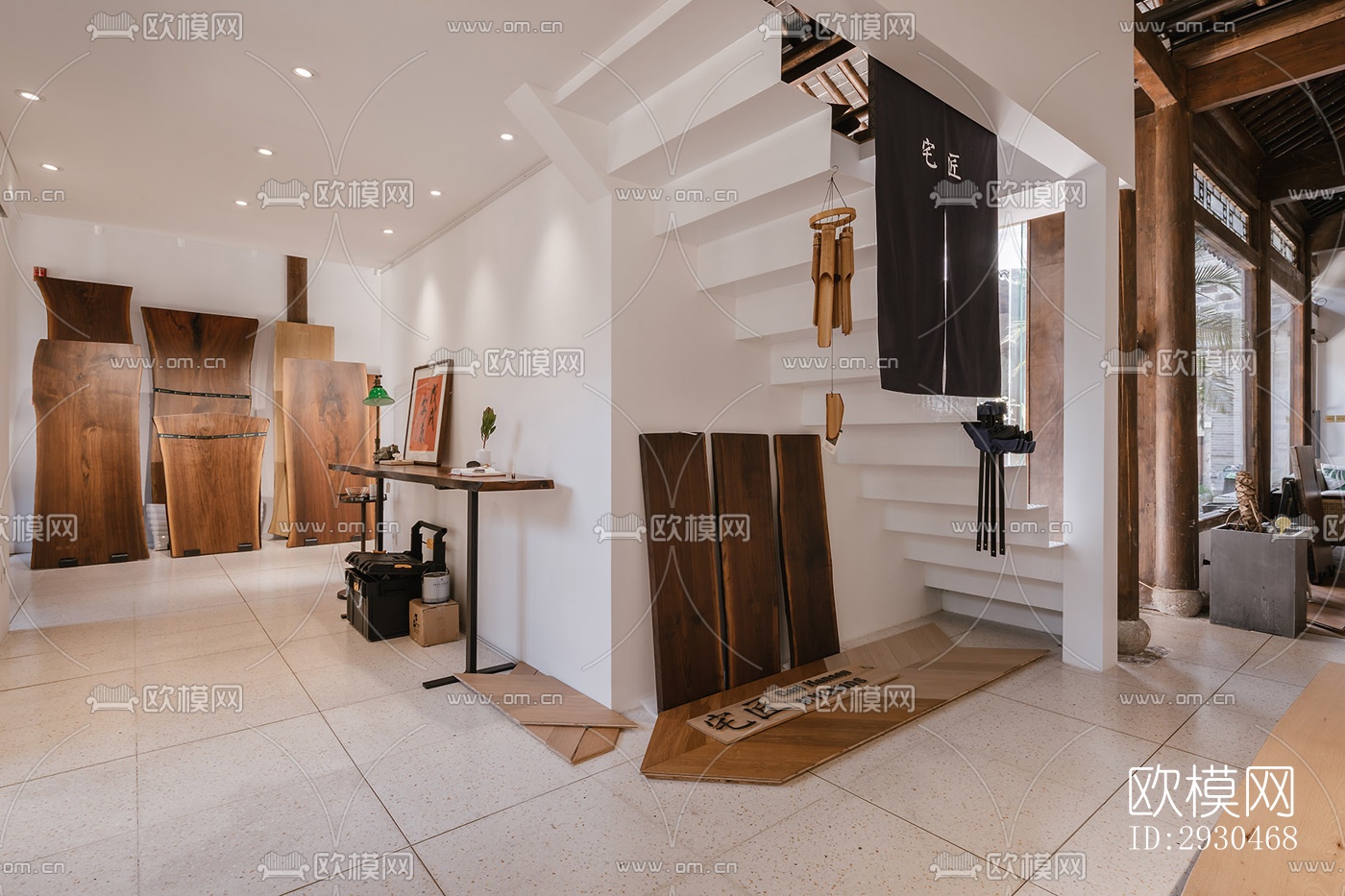 中式酒店民宿效果图下载（渲染图9）