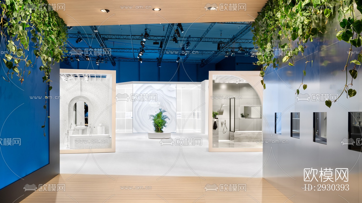 高级灰展览展厅效果图效果图-设计效果图ID:2930393-欧模网