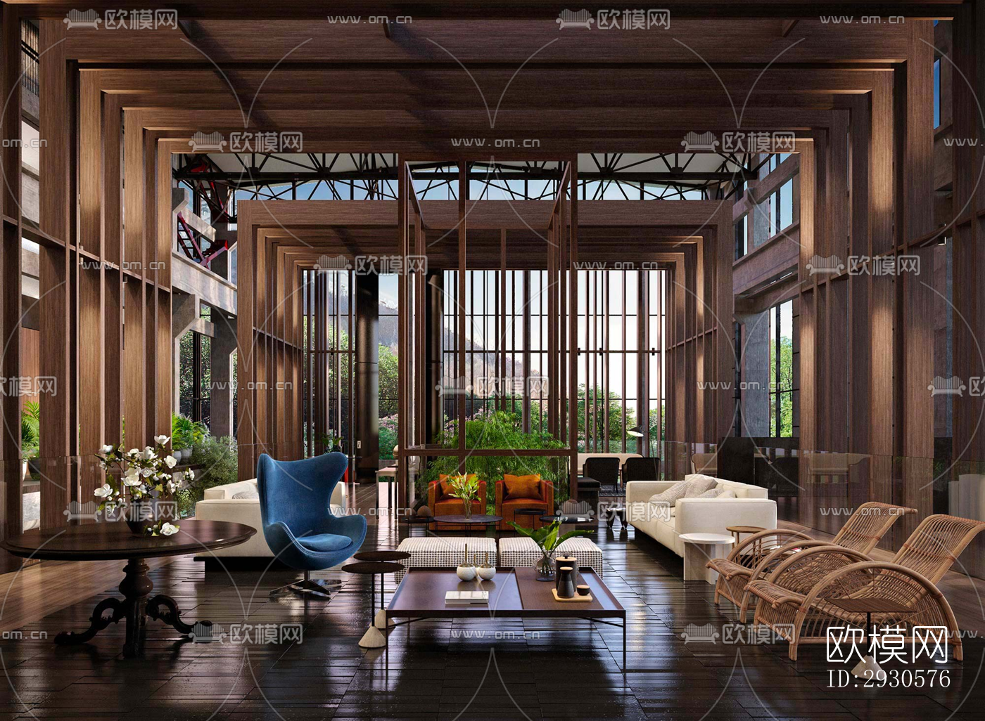 后现代酒店民宿效果图下载（渲染图1）