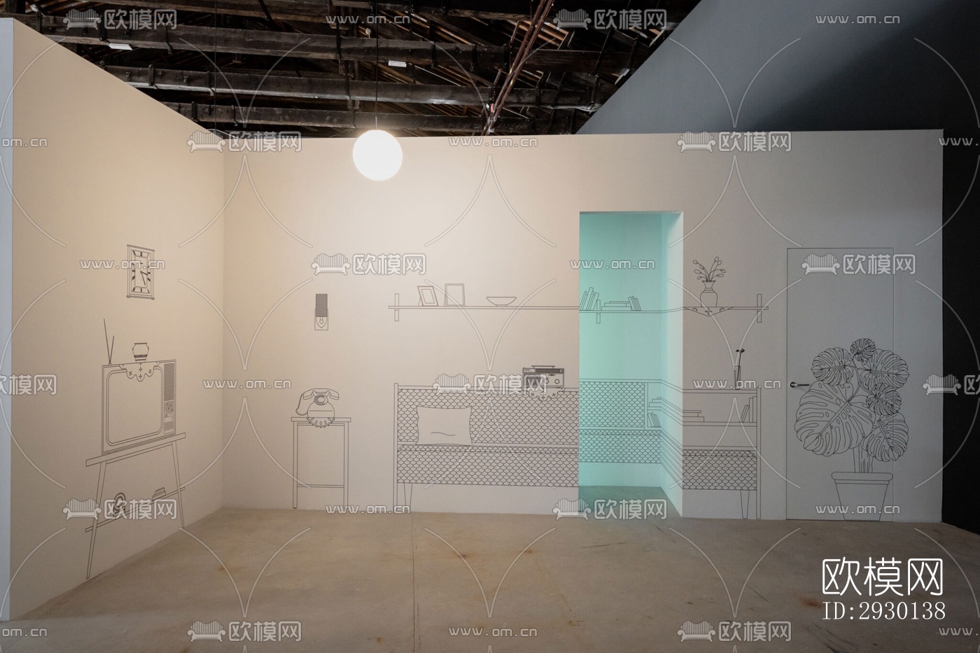 现代展览展厅效果图下载（渲染图3）