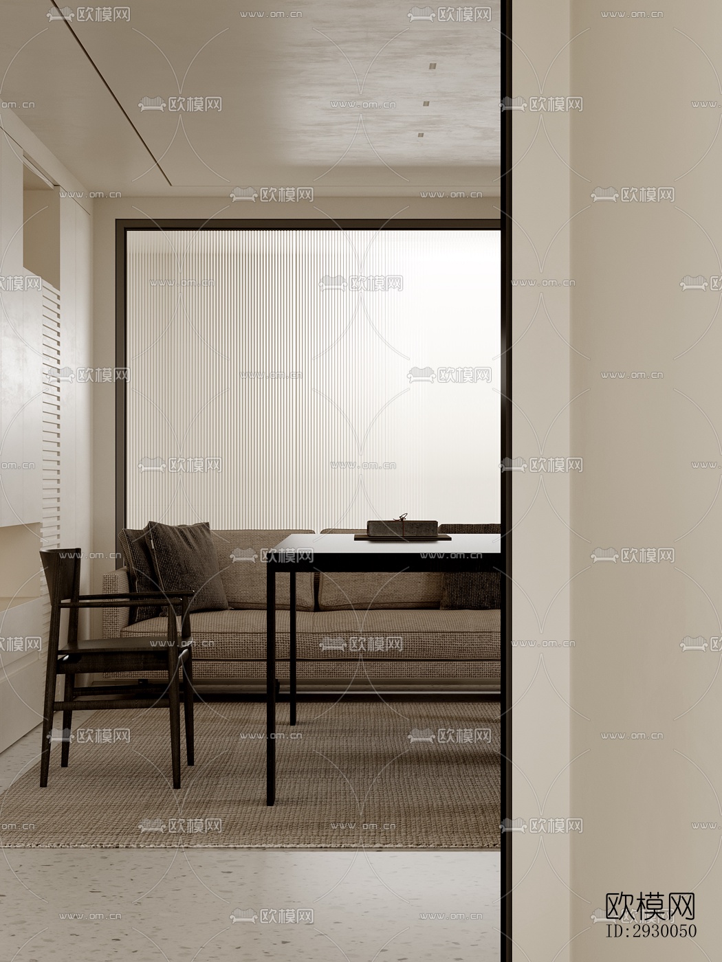 奶油风展览展厅效果图下载（渲染图8）