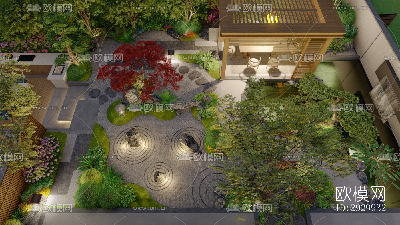 日式居住景观效果图下载（渲染图15）