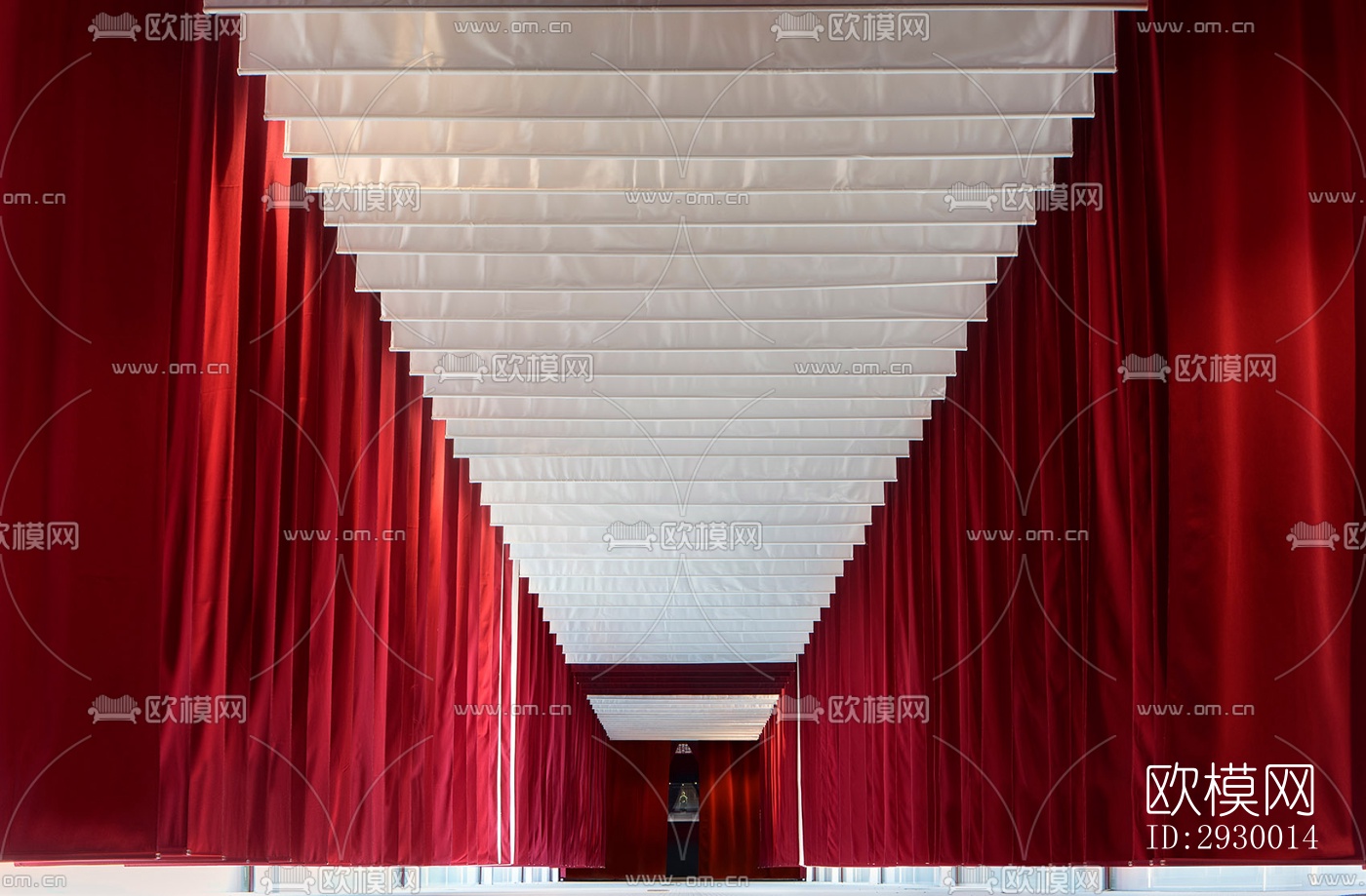 中式展览展厅效果图下载（渲染图2）