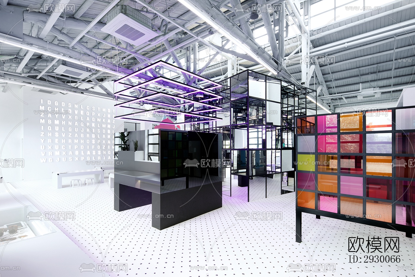 工业风展览展厅效果图下载（渲染图11）