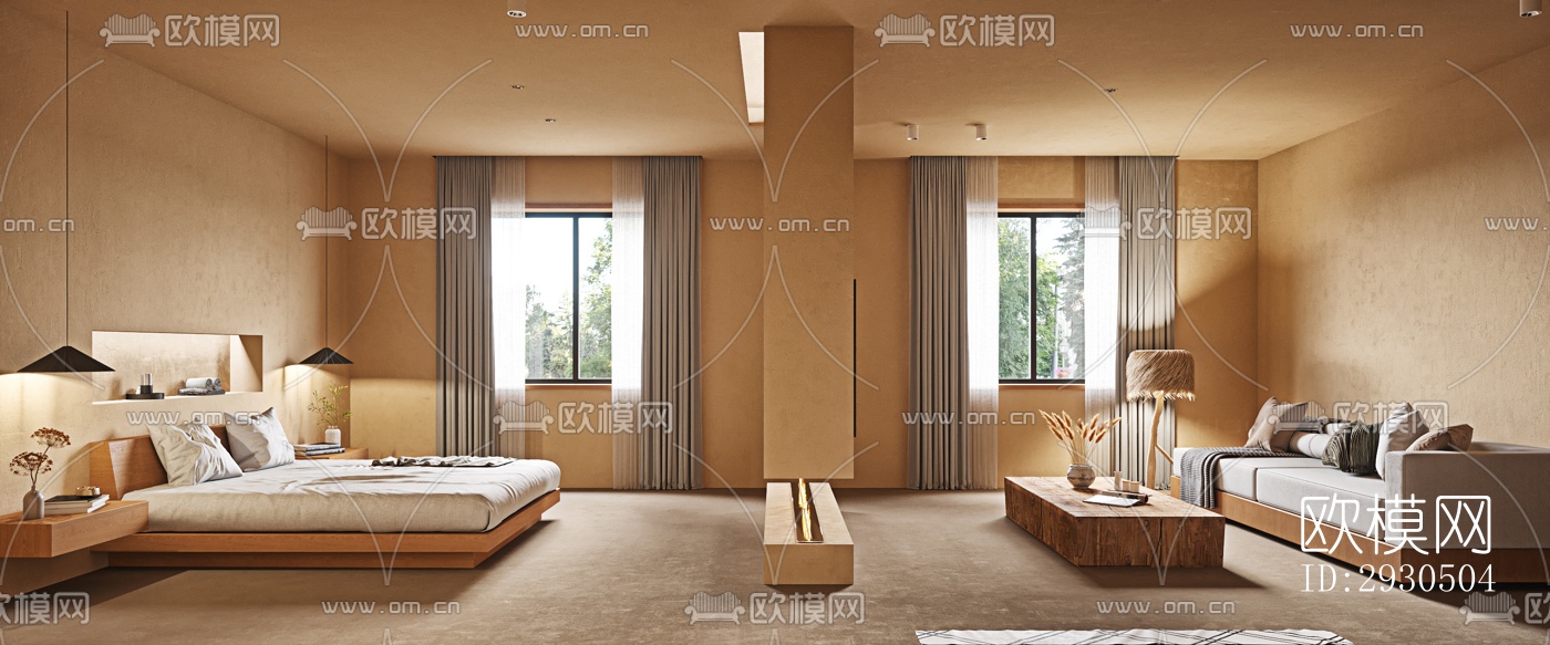 侘寂酒店民宿效果图下载（渲染图9）