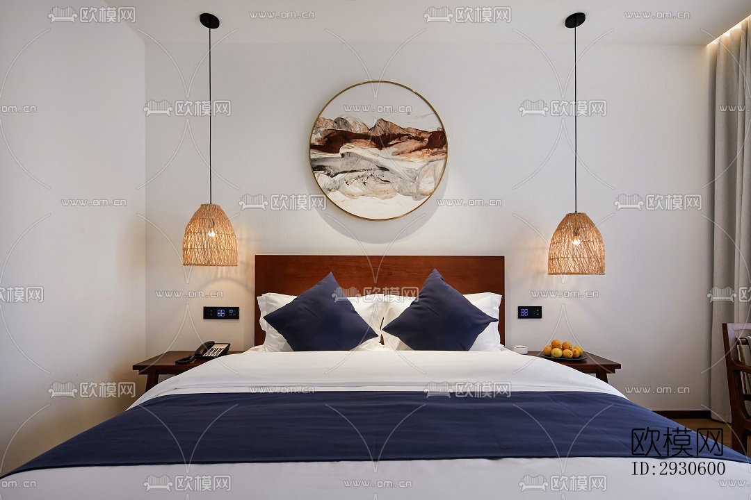 新中式酒店民宿效果图下载（渲染图15）