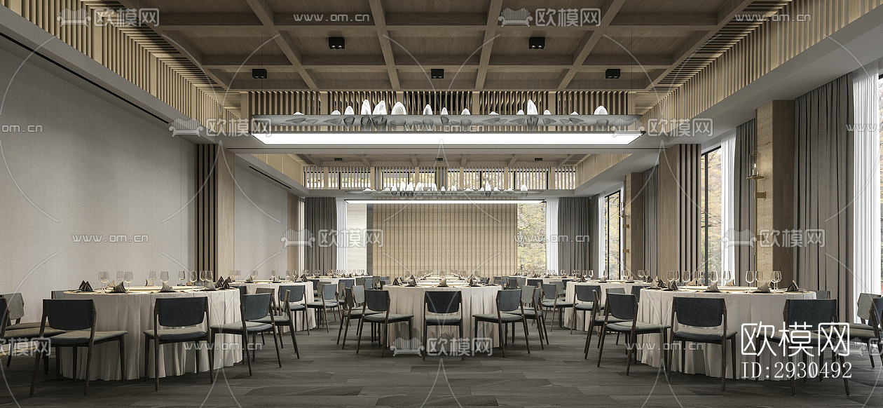 中式酒店民宿效果图下载（渲染图2）