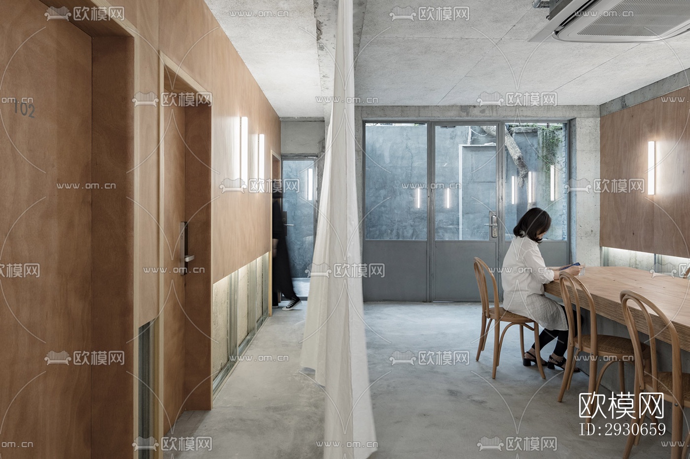 现代酒店民宿效果图下载（渲染图4）