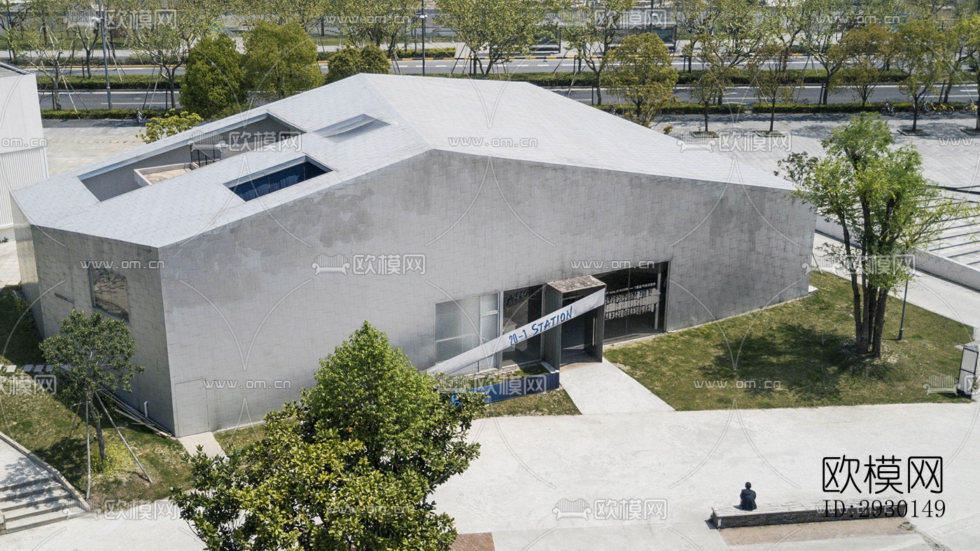 现代展览展厅效果图下载（渲染图1）