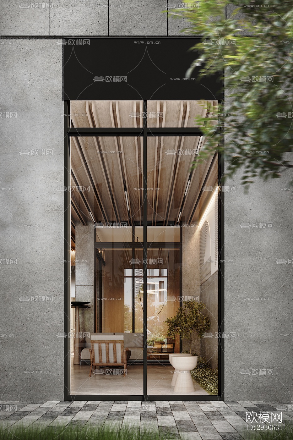 侘寂酒店民宿效果图下载（渲染图2）