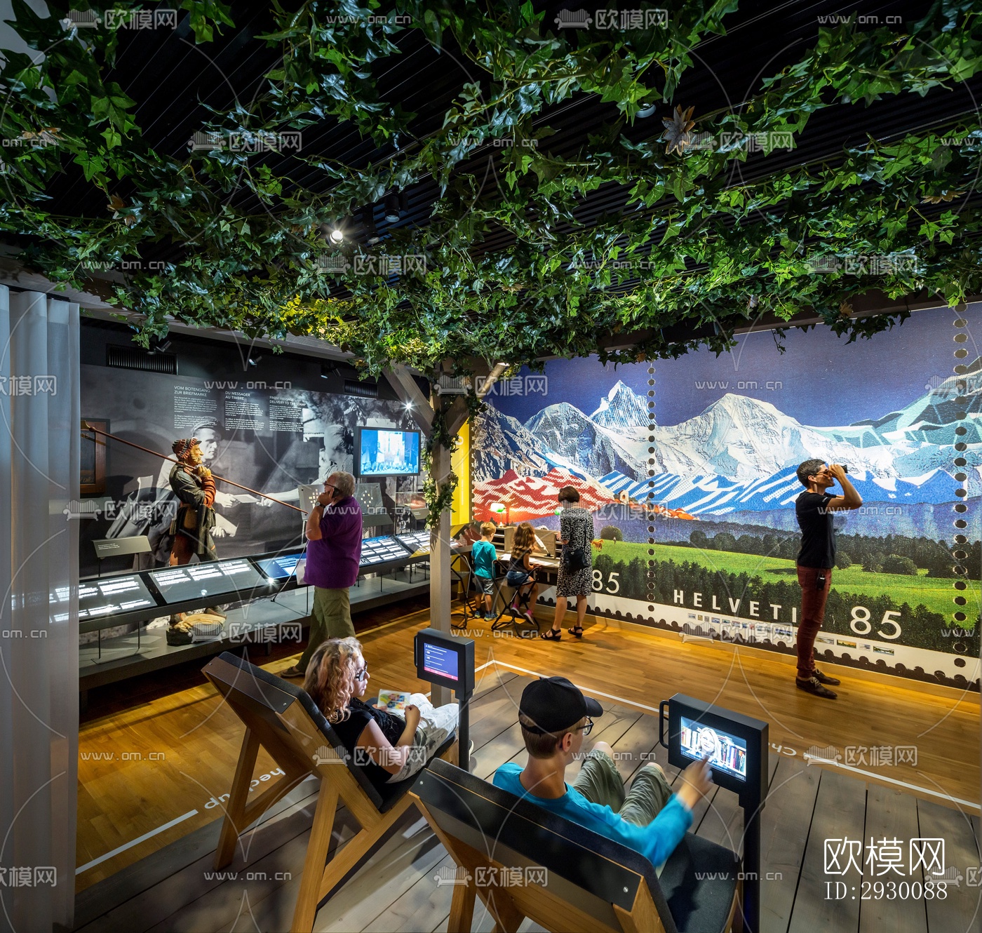 工业风展览展厅效果图下载（渲染图1）