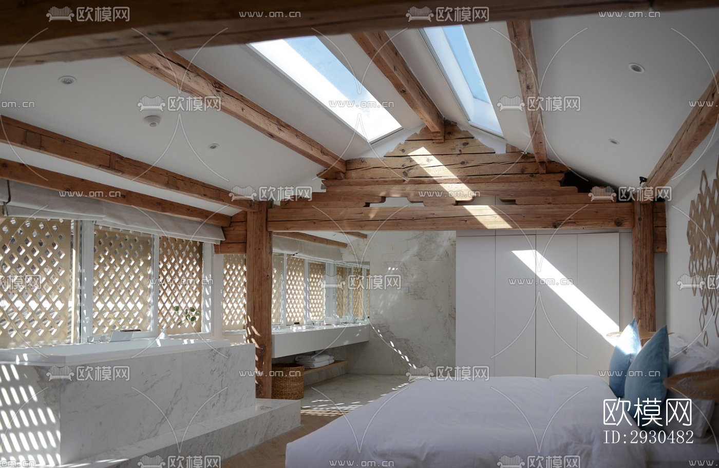 中式酒店民宿效果图下载（渲染图13）