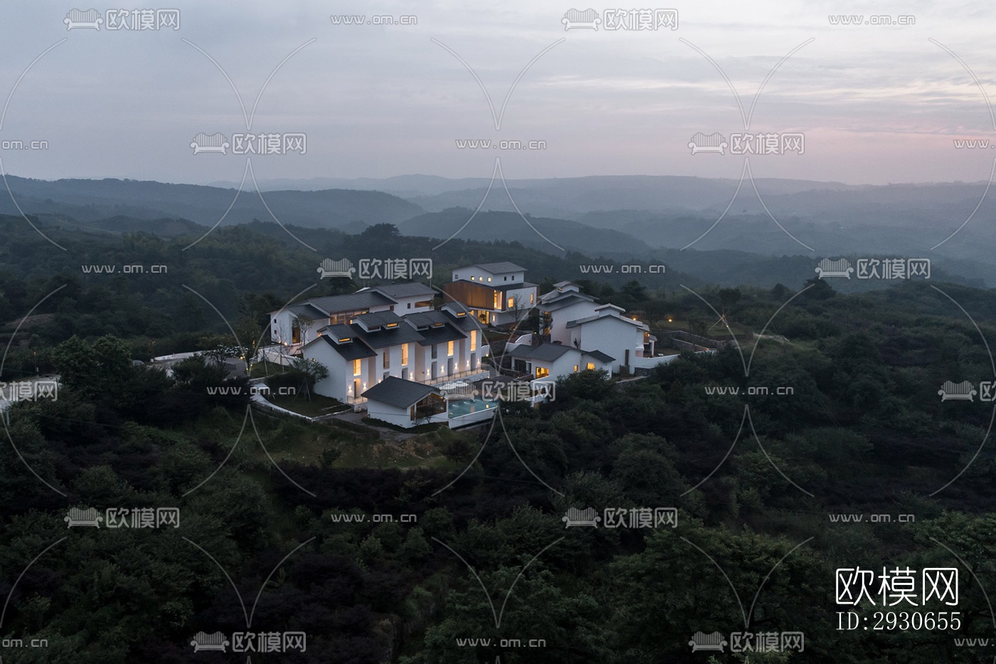 现代酒店民宿效果图下载（渲染图1）